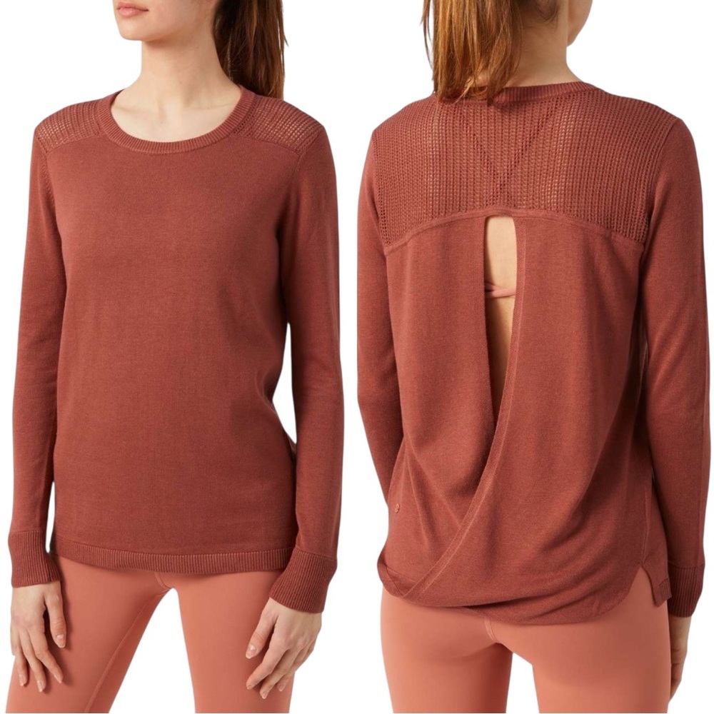 Lululemon Back to Balance Long Sleeve Sweater Copper Cashmere Blend Sz 8 / M